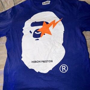 Heron Preston Electric Blue Tee with Bold Graphic